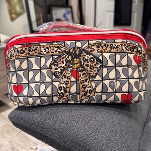 Brighton Wild Love Cosmetic Bag Travel Pouch Hearts Print GWP Makeup Organizer